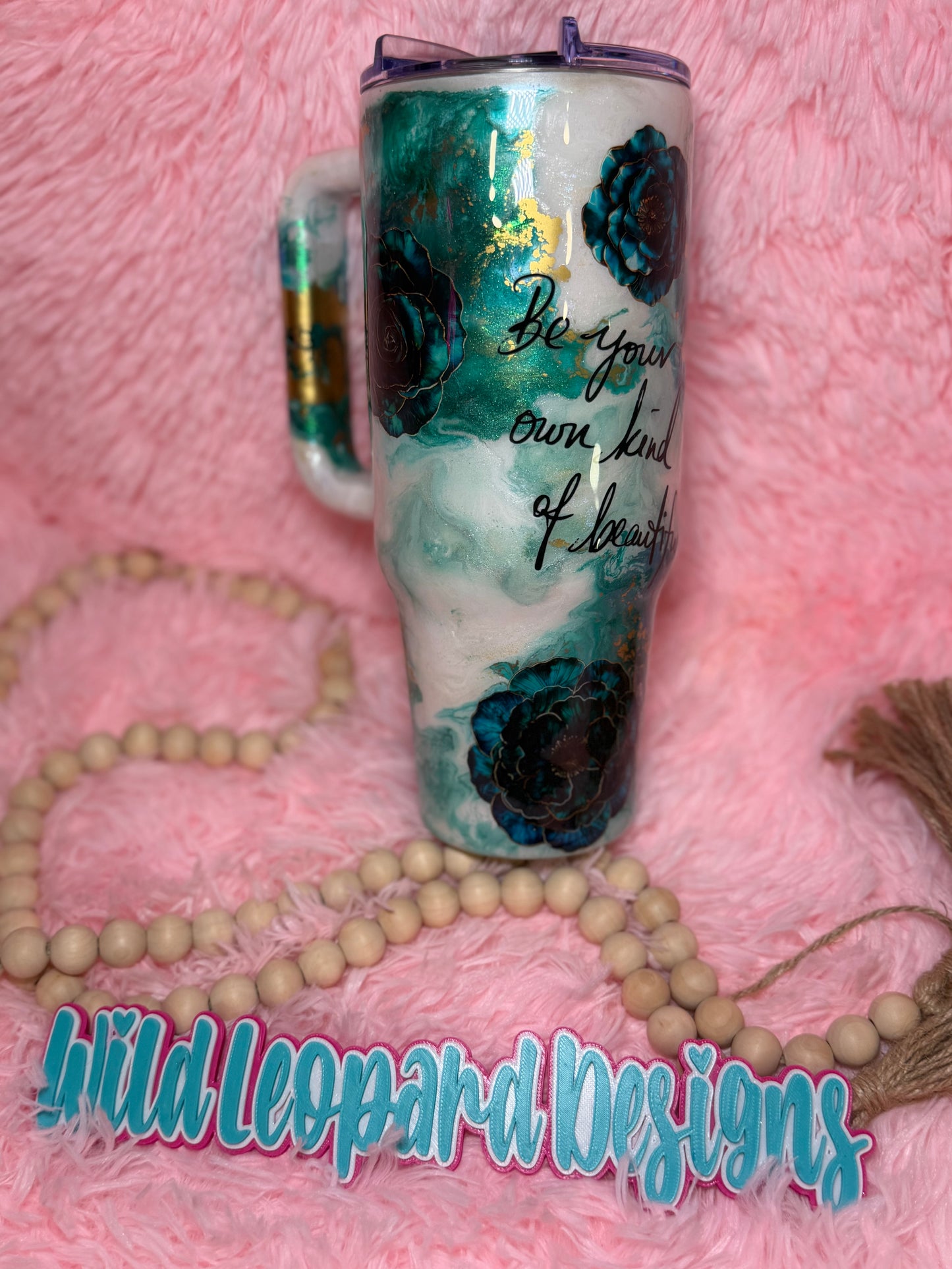 56-40 oz teal marble your own kind of beautiful