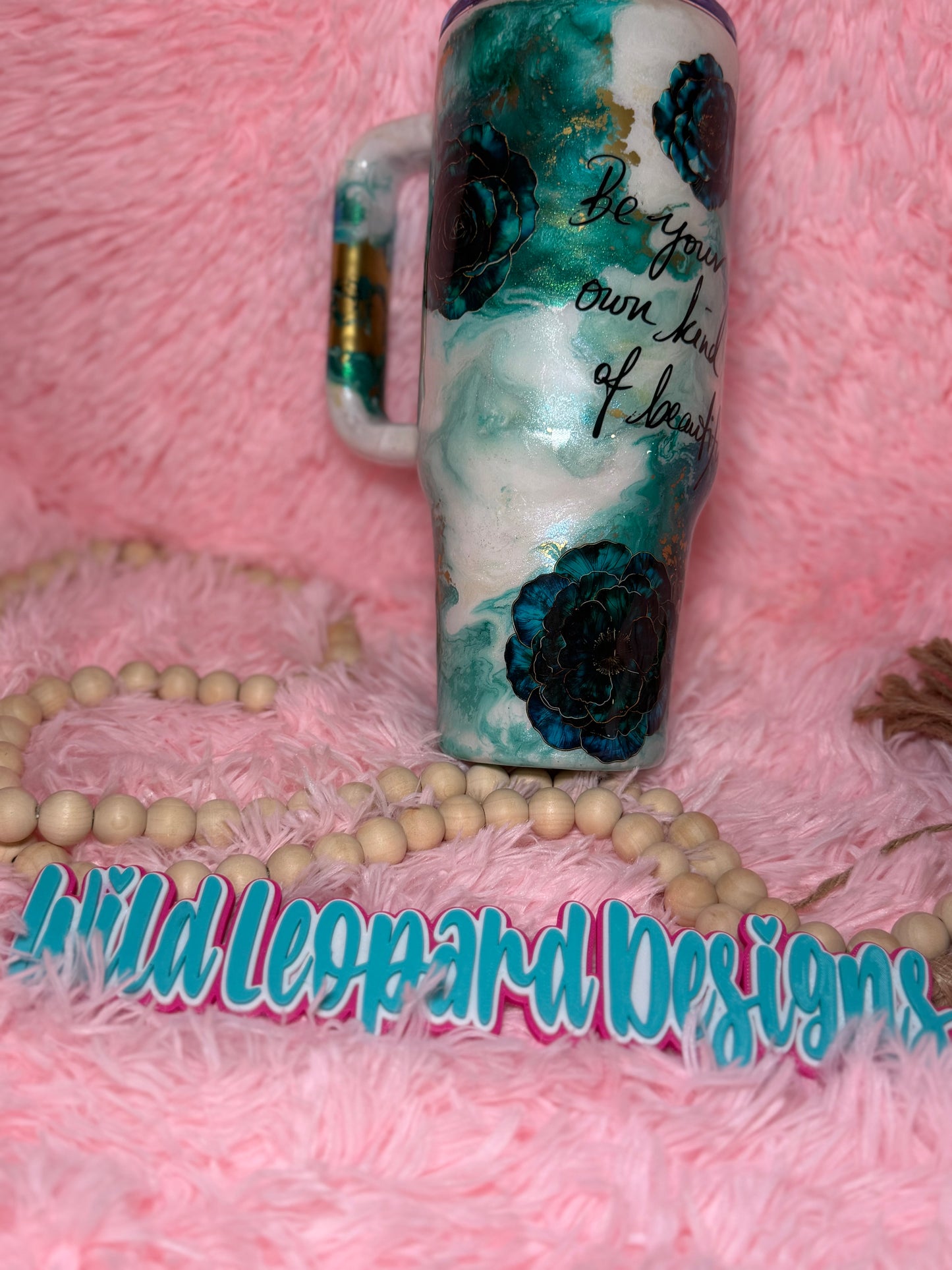 56-40 oz teal marble your own kind of beautiful