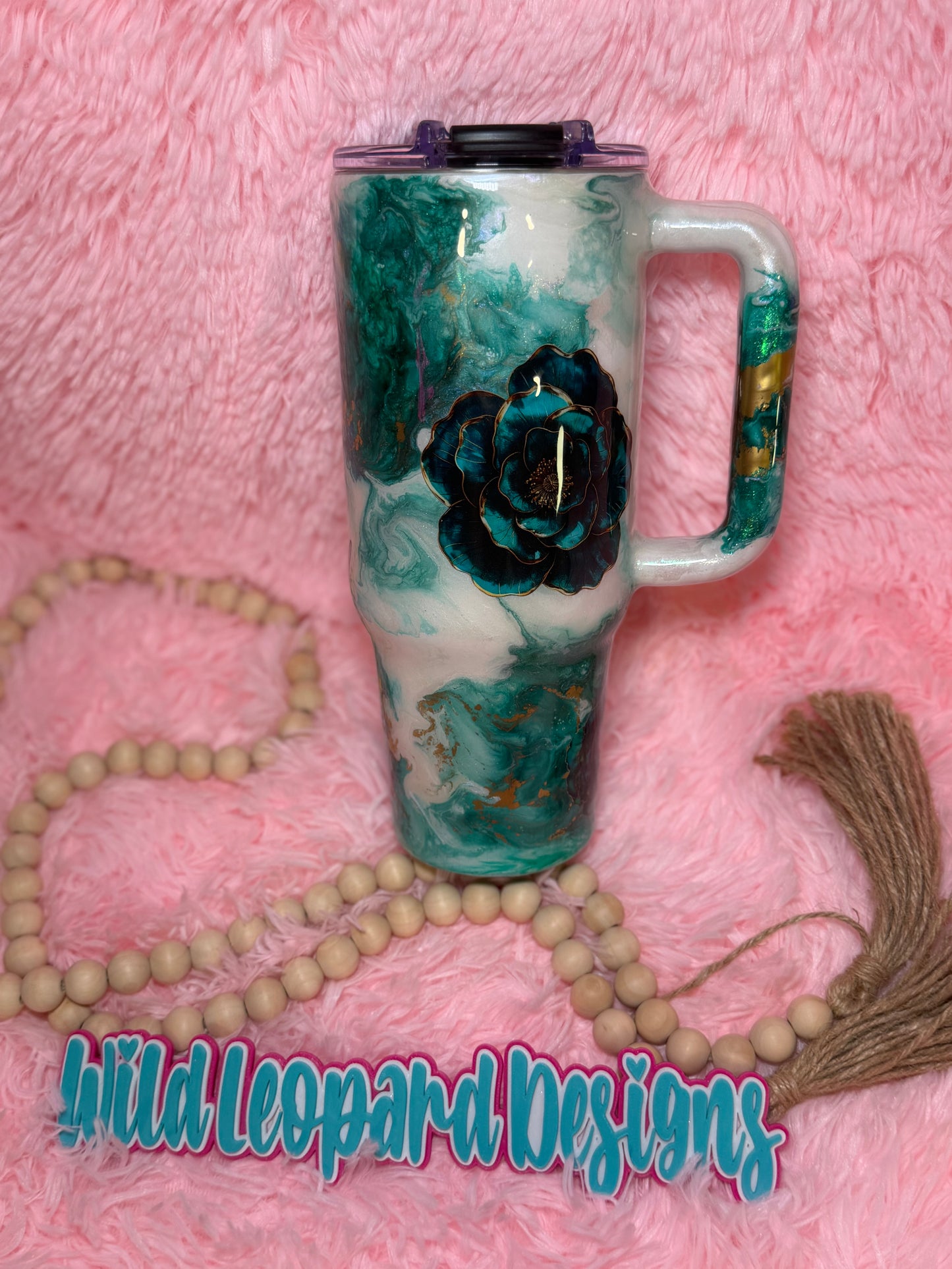 56-40 oz teal marble your own kind of beautiful