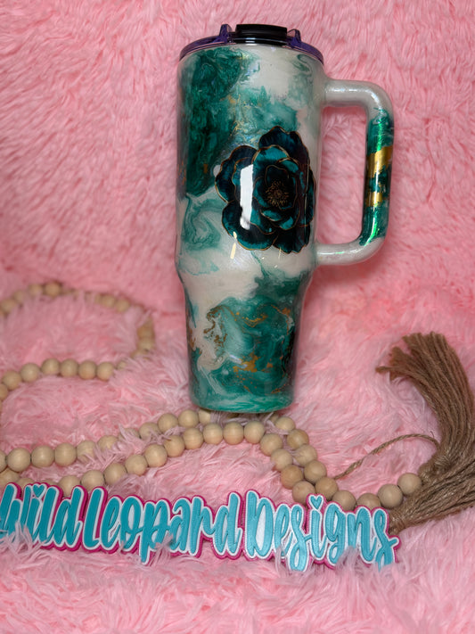 56-40 oz teal marble your own kind of beautiful