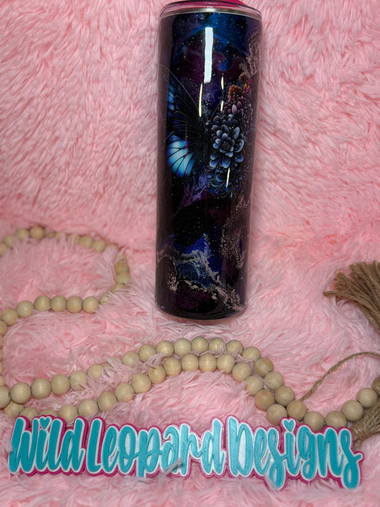 49-30 oz blue purple butterfly
