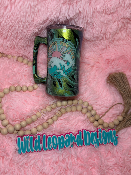 43- 20 oz beer mug . Here comes the sun hydro dip