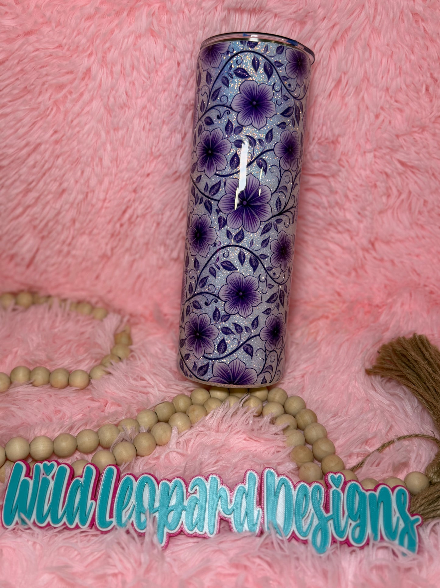 27- 30 oz purple floral