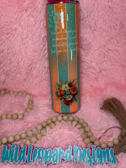 20-32 plump teal coral reverse ombre