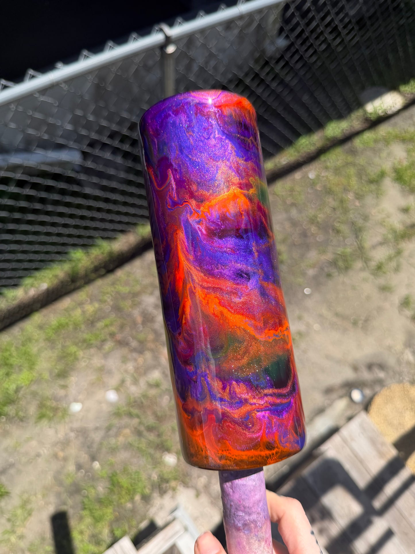 20 oz Halloween purple & green swirl