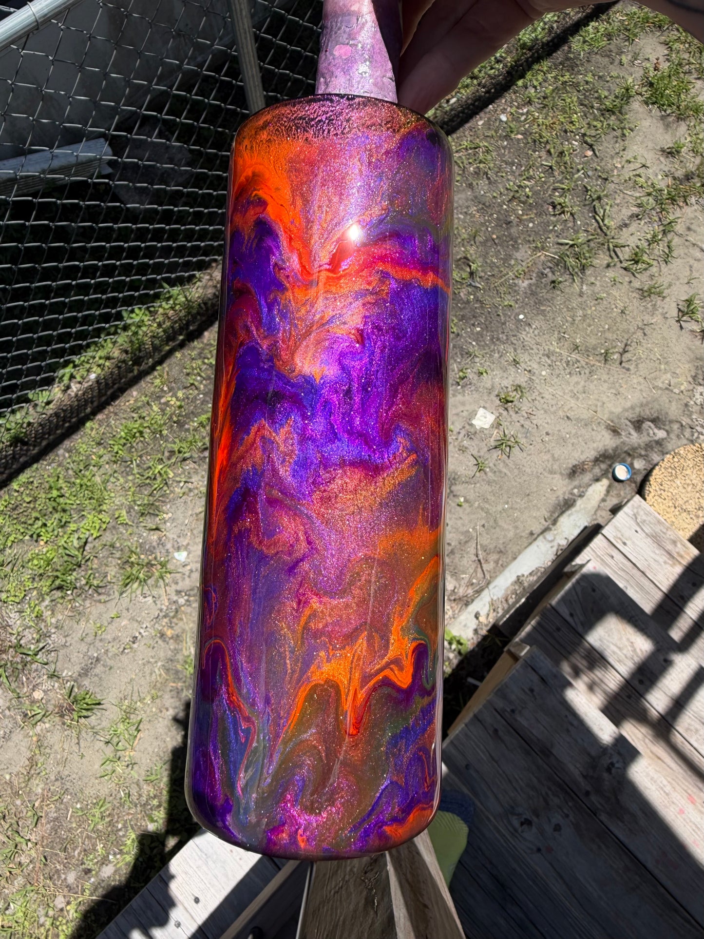 20 oz Halloween purple & green swirl