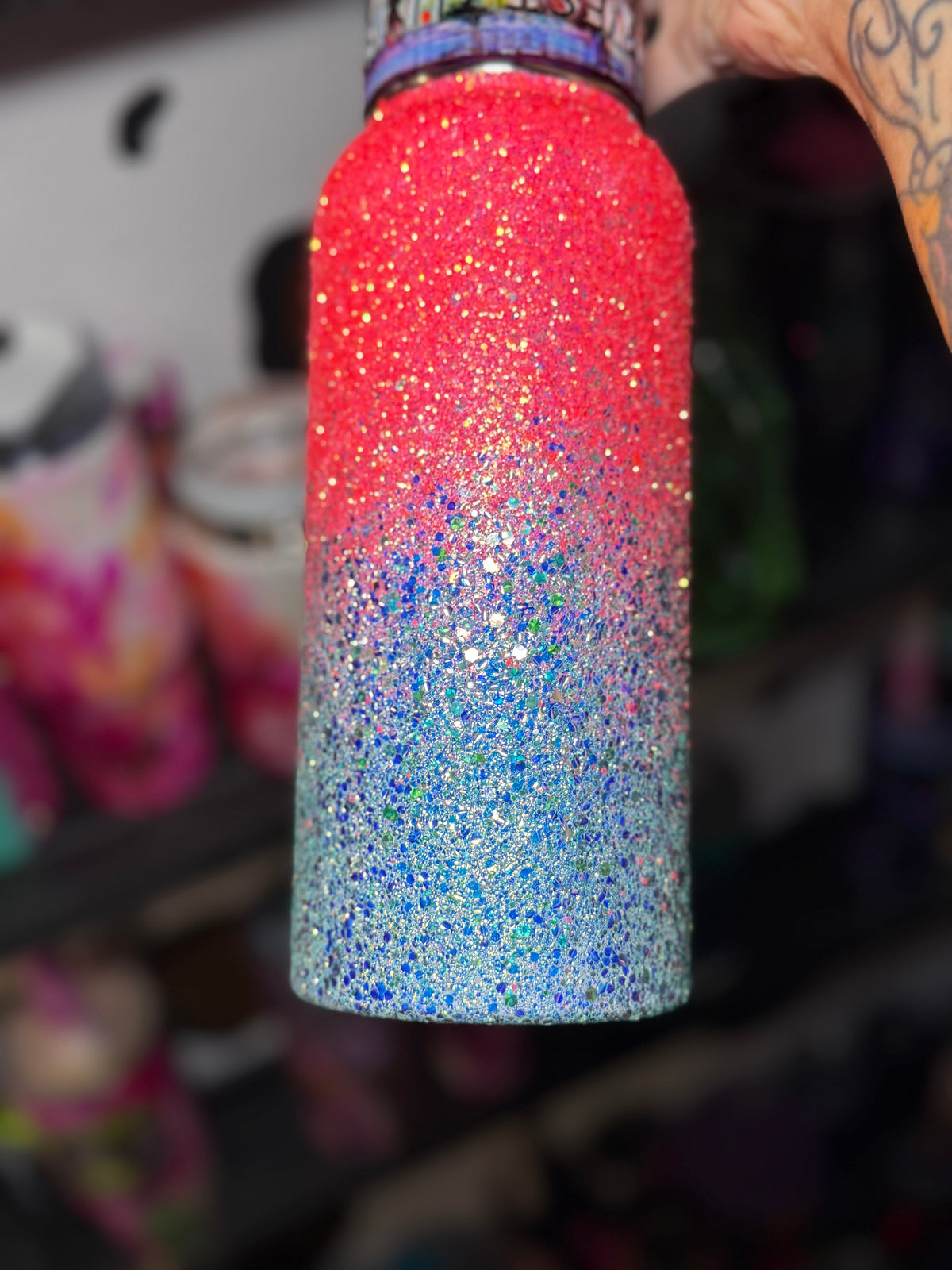 32 oz hydro - coral / teal ombre (coral glows)