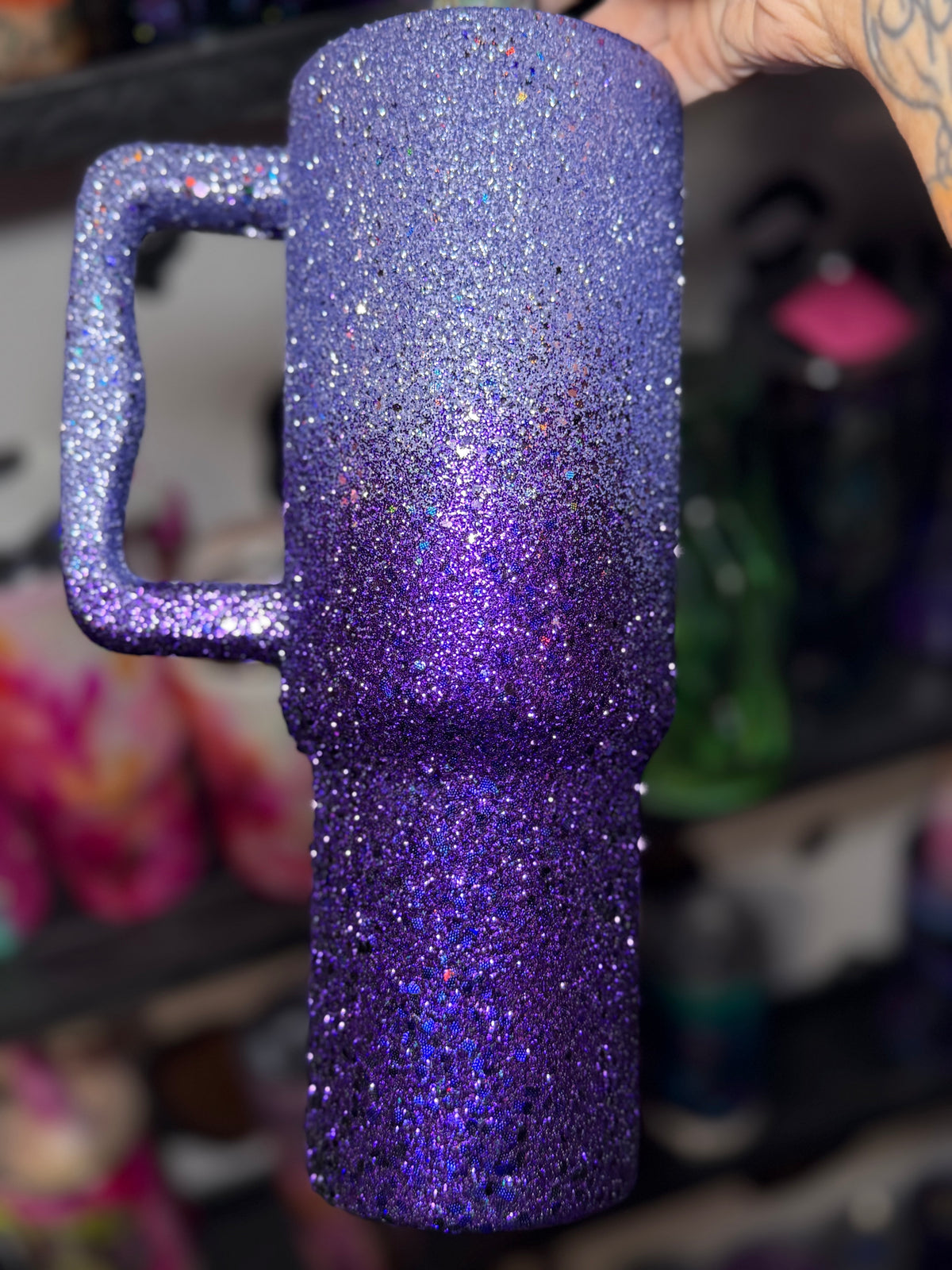 40 oz , purple ombre w/ purple lid