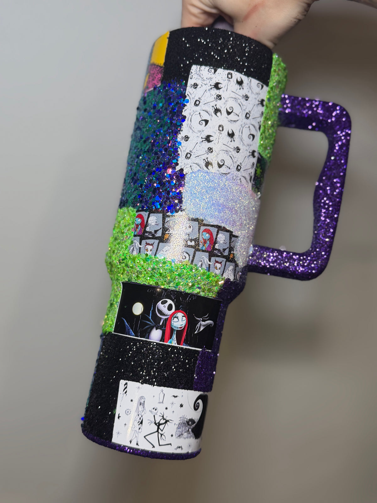 40 oz - night mare patchwork (purple lid)