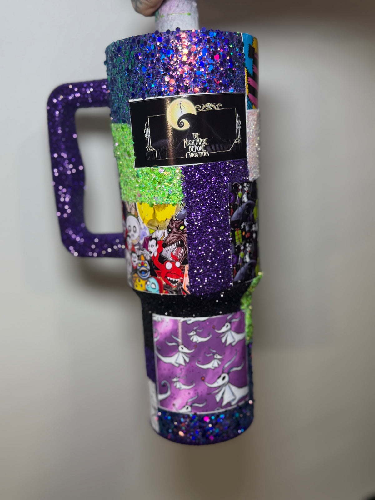 40 oz - night mare patchwork (purple lid)