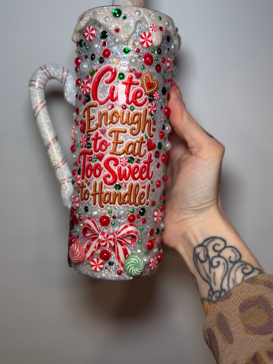 20 oz - red Christmas wildly bedazzled